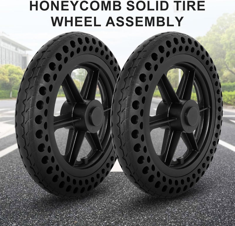 RUTU 12''X2.0'' Wheelchair Wheels Assembly 12 Inch Rear Wheel Solid Tire Construction,Back Wheel Replacement for Manual Wheelchairs Transport Chair Replacement Parts (One Pair) - Image 5